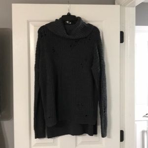 NWT Express oversized grey distressed sweater